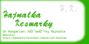 hajnalka kesmarky business card